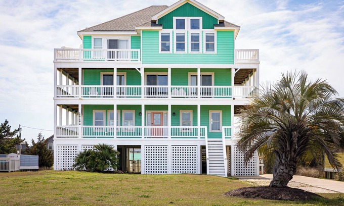Rodanthe House | Ocean views! New HOT TUB! Elevator! Pool! Game Rm!