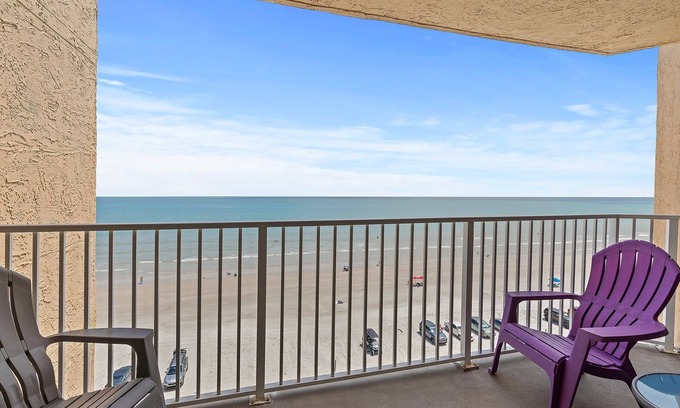 New Smyrna Beach Condo | Oceanfront Condo at Oceania Beach Club - Pool, Balcony, Sleeps 6, Walk to Flagler Ave!