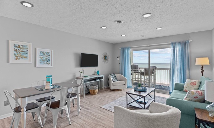 Kure Beach Condo | Oceanfront Condo with 2 decks in Ocean Dunes! Indoor and Outdoor Pools