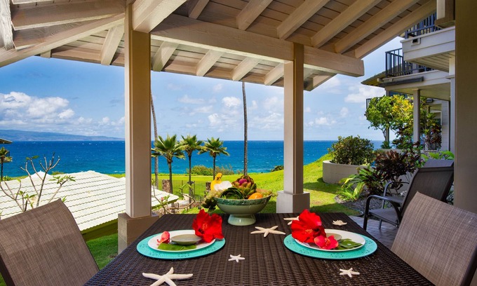 Napili Villa | OCEANFRONT gated Kapalua Bay Villa 23G1. Steps to beach!