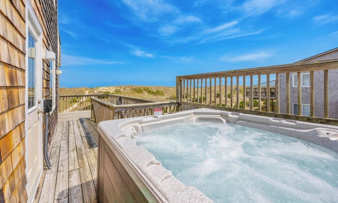 Waves House | Oceanfront Home in Waves with Private Pool, Hot Tub, and Home Theater