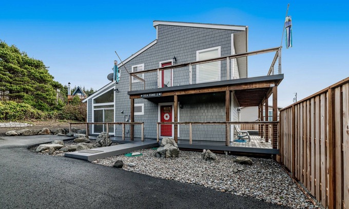 South Beach House | Oceanfront home with hot tub, private beach access & ocean views - dog-friendly