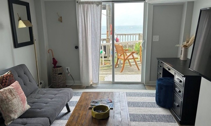 Rockport Apartment | Oceanfront one bedroom, private deck, steps to the beach & center of town