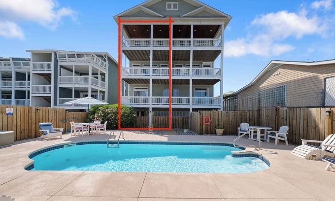 North Carolina Coast House | OCEANFRONT, UPDATED, Heated Pool, Elevator, Clean, Near Boardwalk, Shops, Dining