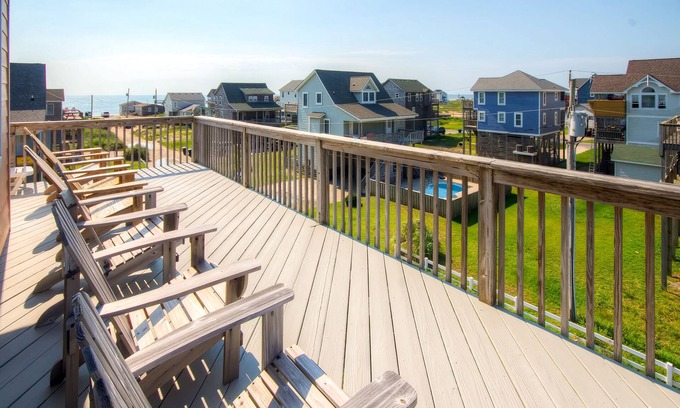 Rodanthe House | Oceanview Home in Rodanthe w/Private Pool, Hot Tub, Game Room, Screened Porch