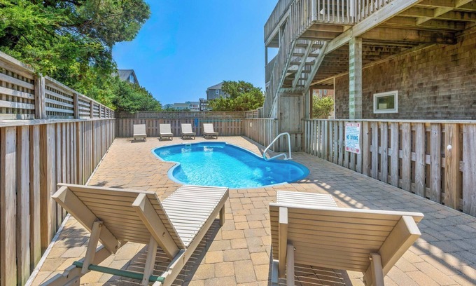 Hatteras House | Oceanview Home w/Private Pool, Hot Tub, Elevator, Game Room, Boardwalk to Beach