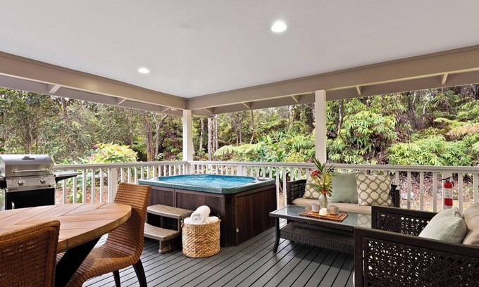 Volcano House | Ohia Lehua Hale-Hot Tub-Fireplace-Fire Table-3-Bed, 2-Bath Newly Renovated Home