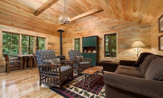 Old Forge Cabin | Old Forge, NY - Secluded Riverfront Cottage with AC, W/D, Walk to Town!