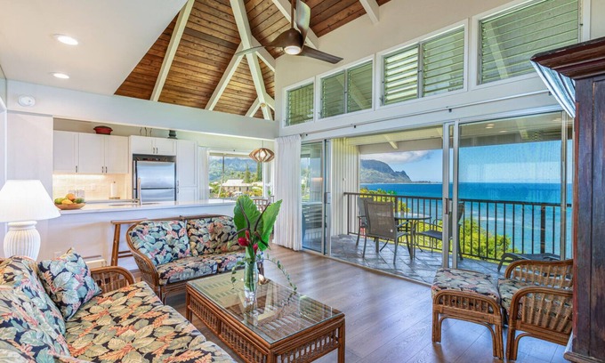 Princeville Condo | Pali Ke Kua 201, Spectacular Oceanfront with Bali Hai View, Renovated 2025