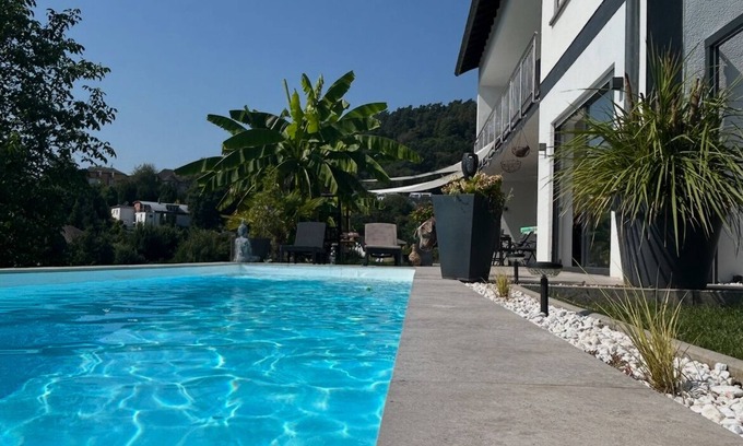 Saarburg Apartment | Palm oasis, exclusive retreat with pool, sauna and garden, adults only