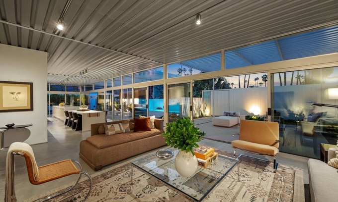 Deepwell Estates House | Palm Springs Home with Private Pool, Firepit and Huge Glass Doors and Windows!