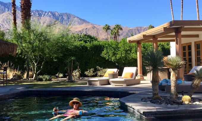 Palm Springs House | Palm Springs-Rustic Modern, Private resort style backyard+Salt Water Pool & Spa