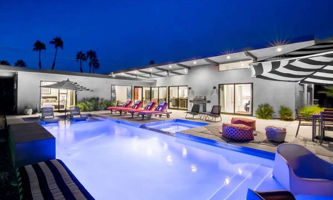 Palm Springs House | Palms at Park As Seen in Dwell Heated Pool, Spa, Mountain Views