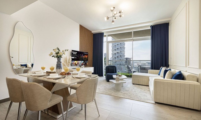 Jumeirah Village Circle Apartment | Panoramic Pool Views | High-End 1BR in JVC