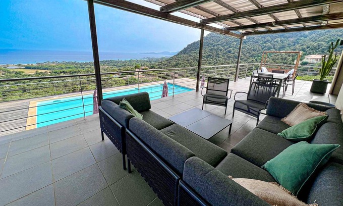 Hameau de Palombaggia Villa | Panoramic sea view 5 bedrooms heated pool Palombaggia