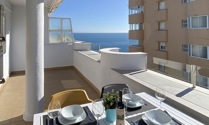 Fuengirola Apartment | Penthouse first line beach, with large terrace, bbq, pool and sea views.