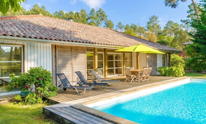 Moliets-et-Maa Villa | Piscine privée + Terrasse! Villa Cheminée