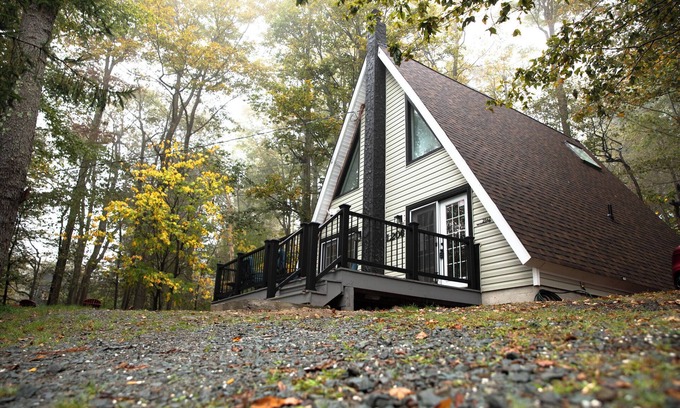 Tobyhanna Cabin | Poconos A-frame cabin - firepit, grill, near pool and lake