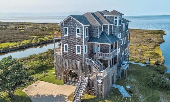 Buxton House | Positive Latitude OBX - VIEWS, Waterfront, elevator, all en suites