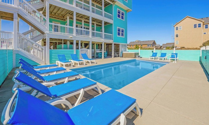 Rodanthe House | Premier Oceanfront Dog Friendly w/Pool, Hot Tub, Elevator, Theater and Game Rms