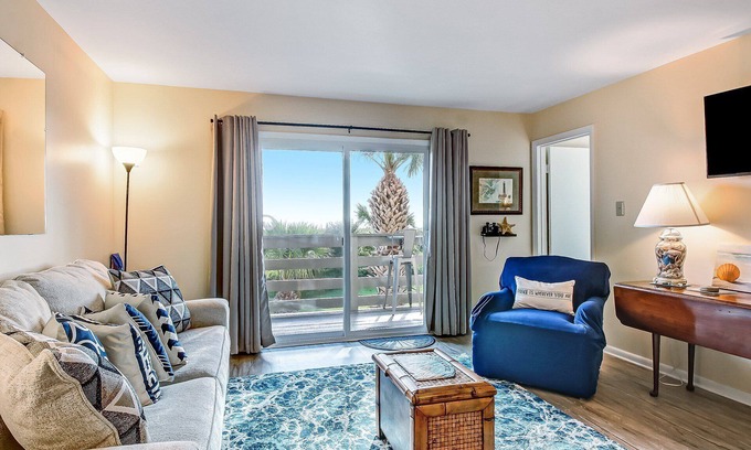Tybee Island Condo | Private balcony overlooking the beach!