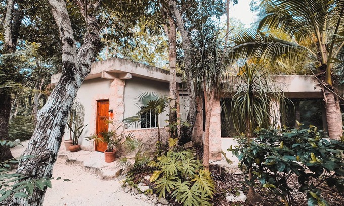 Akumal House | Private casita in lush jungle oasis with a/c, pool, gym, fiber wifi and laundry