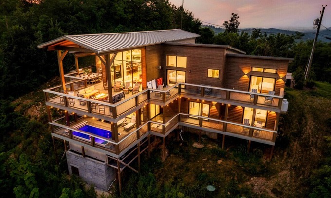 Chalet Village North Cabin | Private Pool, Hot Tub, VIEWS, Game Room, Theater, Luxury - Jackpot