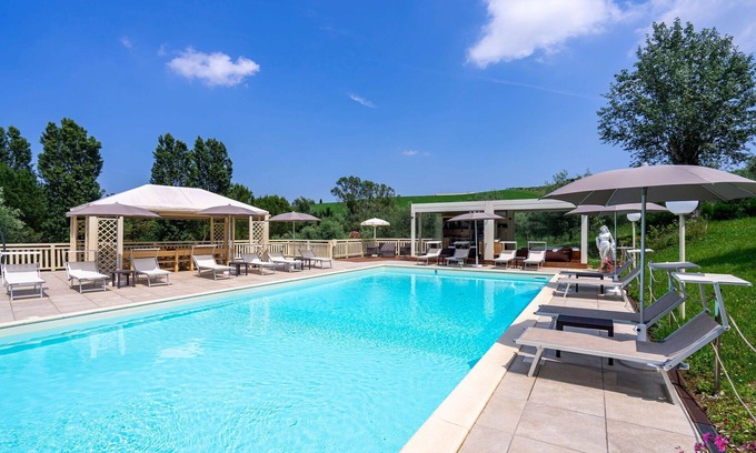Dogana Villa | Private Villa with A/C, hot tub, private pool, WIFI, sauna, TV, patio, panoramic view, parking