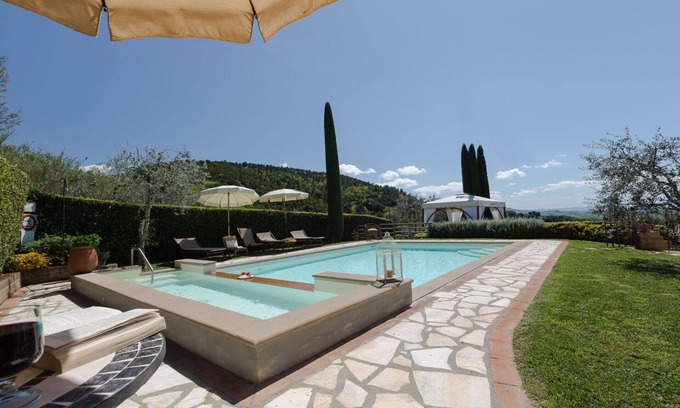 Montaione Villa | Private Villa with A/C, WIFI, private pool, TV, patio, panoramic view, close to San Gimignano