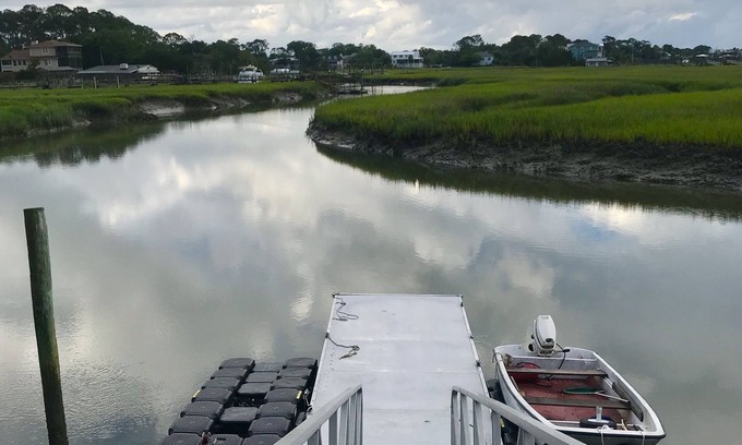 Savannah Beach Villa | Private Waterfront Family Complex with Dock, Walk to Beach. Angler's Dream.