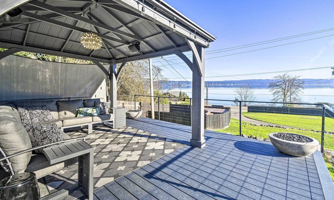 West Hills Cabin | Puget Sound Cabin with Hot Tub and Water Views!