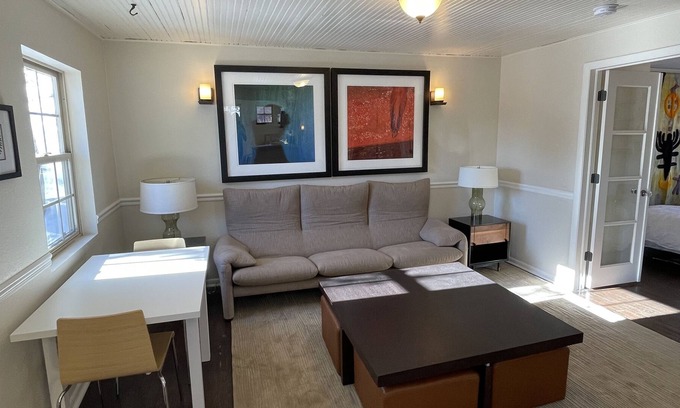Golden House | Quaint Golden House with modern flair and dedicated office space for remote work
