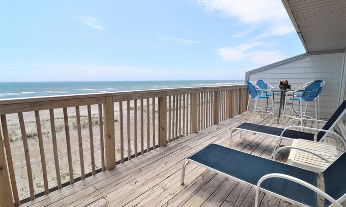 Topsail Beach Condo | "Queen's Grant E-215" Oceanfront Condo, Community Pool, Boat Docks