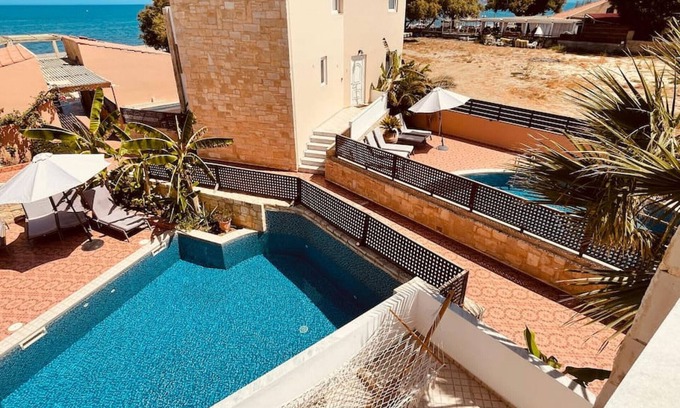 Platanias Town Villa | Quest Star Villa - 20meters to beach. Sleeps 8.