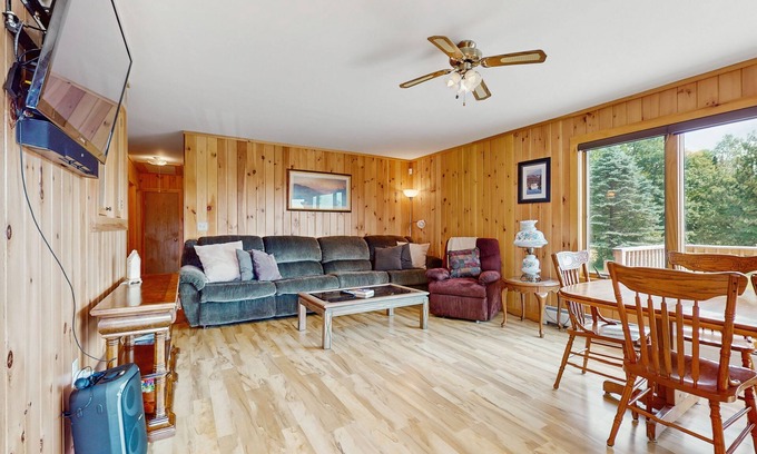 Ludlow House | Quiet country home w/large deck & fireplace, near Okemo Mtn & town