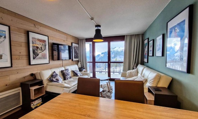 Flaine Apartment | Résidence Le Panoramic - Appartement spacieux · Départ et retour skis aux pieds · Piscine · Parking inclus · Spa MAE-6931