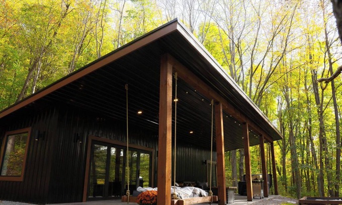 Laurelville House | Rekindled @ The Patch, lux couples getaway, hot tub, outdoor living.