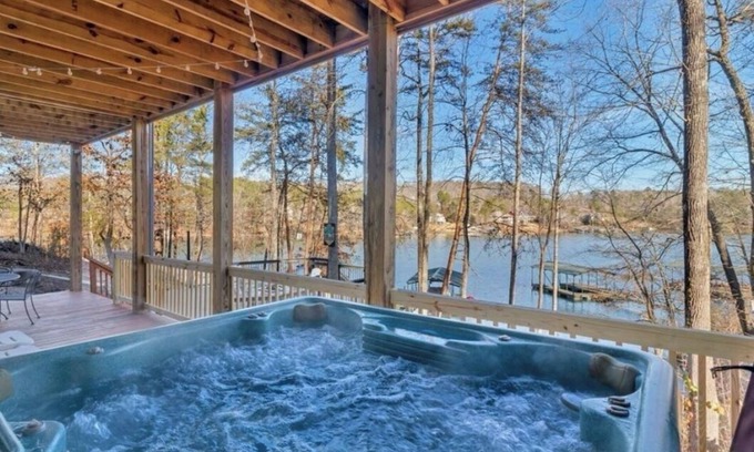 West Union House | Relaxing Lake Front Getaway with Hot Tub & Dock! Near Clemson, Sleeps 14+