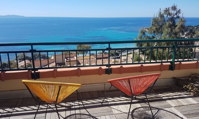 Ajaccio Apartment | Renovated studio with great sea view terrace Ajaccio/Sanguinaires Islands.