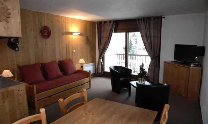 Valloire Apartment | Residence Le Praz - Studio cabin 4 people 2* exposed South