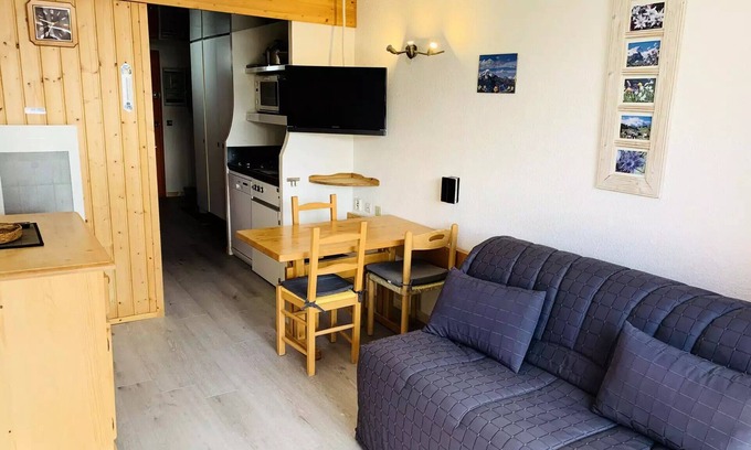 Arc-2000 Apartment | Residence Les Lanchettes - Charming studio for 3 people in Arc 2000 ski to the feet, close to shops and bowling