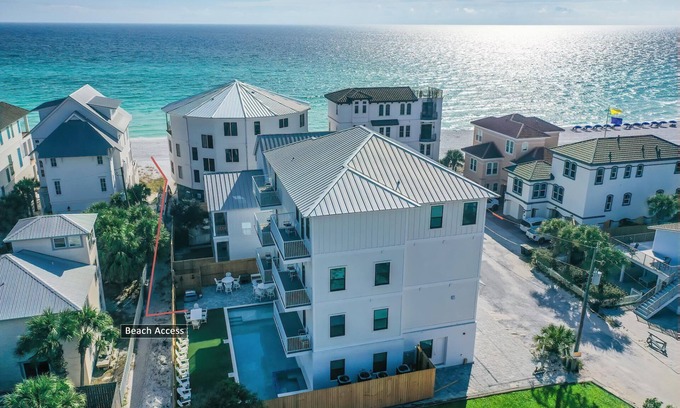 Miramar Beach House | Resort-Style Home! 18 Bedrooms! All Bathrooms En-Suite! Private Pool! Steps to the Gulf! Elevator!