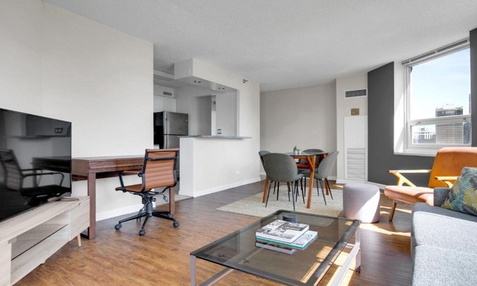 Rush and Division Apartment | River N 1BR w Gym WD nr Mag Mile CHI-85
