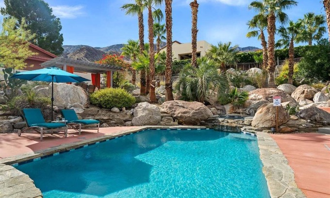 Chino Canyon House | Rockin Palms - Relax & Recharge: Elegant Design, Cozy Fire Pit & Poolside Bliss