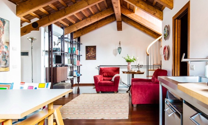 Cannaregio Apartment | Romantic Attic with Superb View of Madonna del Orto Gothic Church