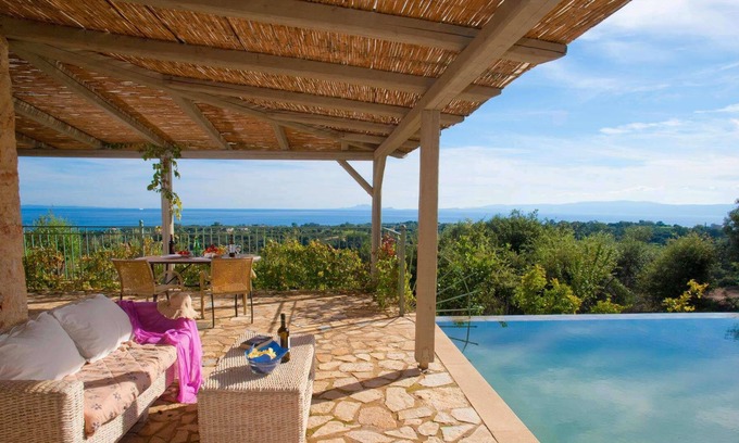 Skala Villa | Romantic Hideaway, A/C, Private Pool, Superb Sea/Sunset Views over Skala - Just 5mins to the Beach!