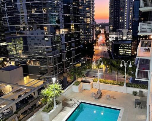 Brickell Apartment | Rooftop Pool with Water View