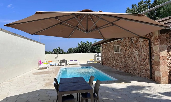 Ruffano Apartment | Room 'La Pietra Village - Girasole' with Shared Terrace, Wi-Fi and Air Conditioning