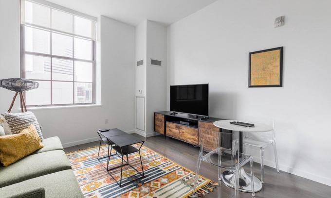 Leather District Apartment | Roomy Downtown Studio w/Gym & Laundry, nr Shopping, by Blueground
