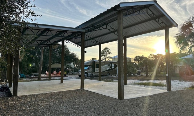 Indian Pass Apartment | RV LOT Pole barn is fully covered and concreted Indian Pass